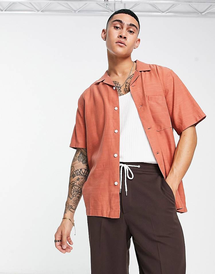 Weekday chill short sleeve shirt in rust